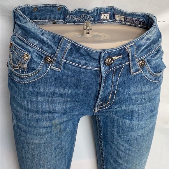 Buckle Miss Me cowboy boot denim jeans size 27 EUC - Picture 6 of 14